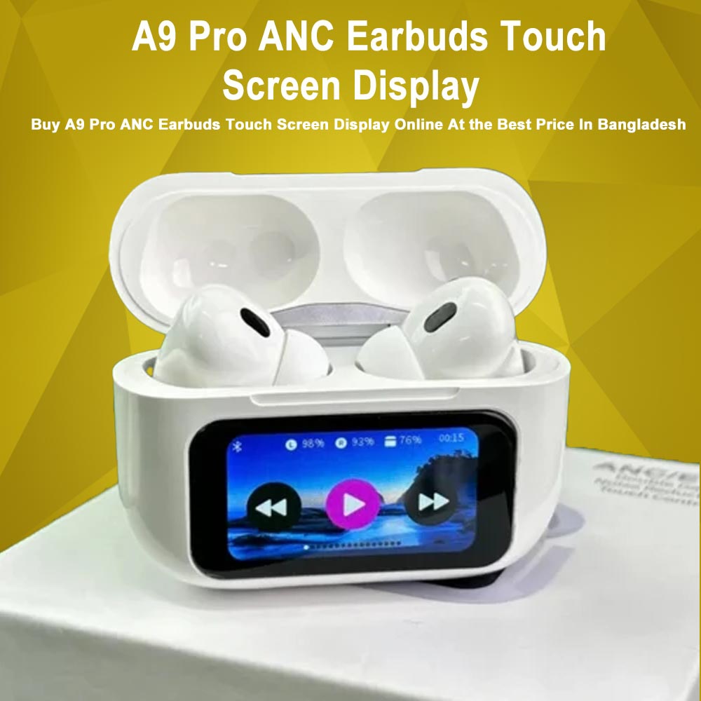 New A9 Pro Touch Wireless Headphones TWS Earbuds Bluetooth 5.4 Sports Earphone
