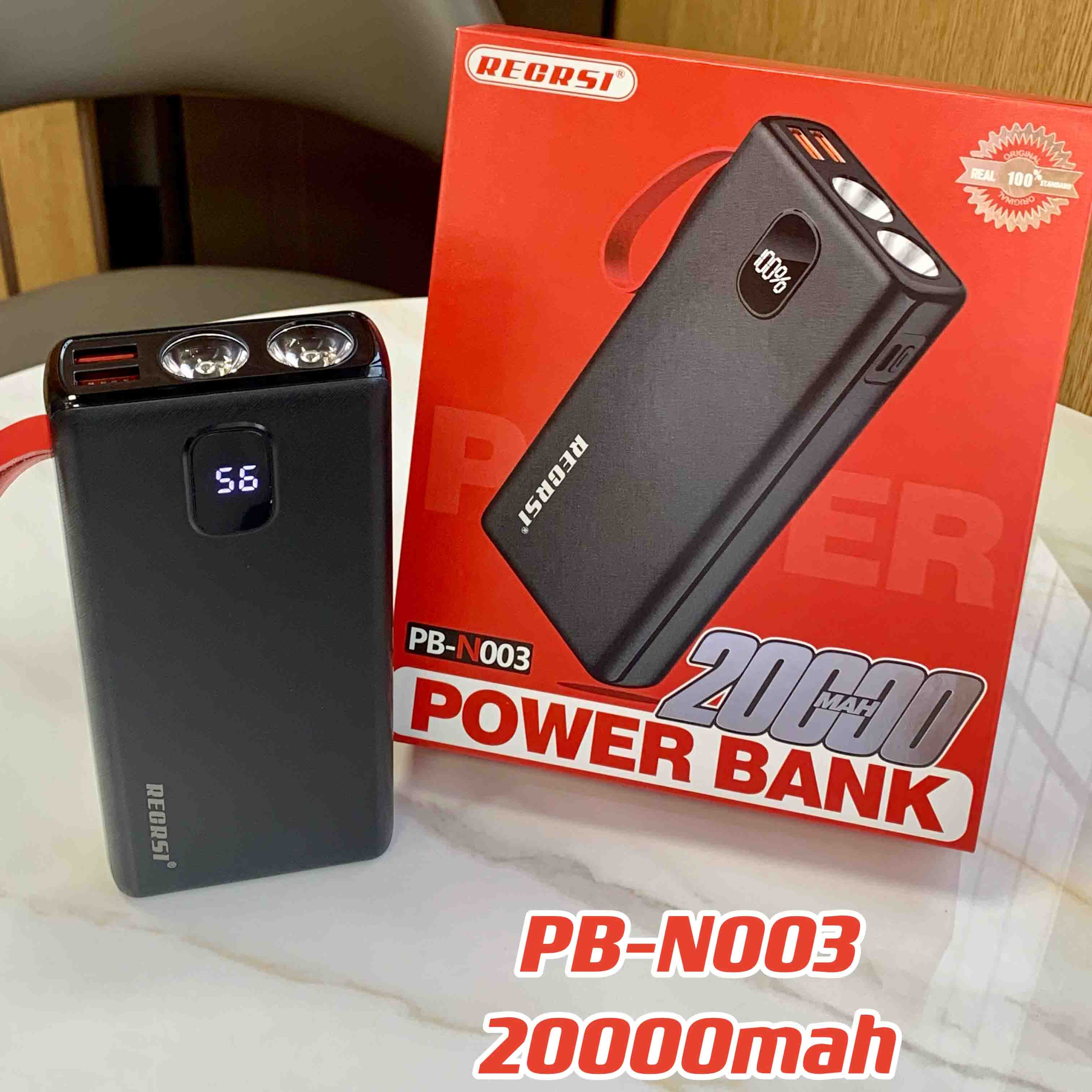 RECRSI PB-N003 Power Bank – 20000mAh Super Fast Backup